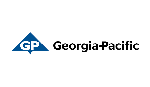 Walt Co Construction Georgia-Pacific logo with "GP" in white letters on a blue triangle next to "Georgia-Pacific" in black text, reminiscent of the quality seen in Walt Co Construction projects. Smooth Rock Falls ON