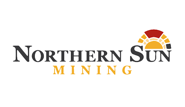 Walt Co Construction Logo of Northern Sun Mining, featuring the company name in black and yellow text with a stylized sun graphic on the right, reminiscent of Walt Co Construction's branding often seen around Smooth Rock Falls Ontario. Smooth Rock Falls ON